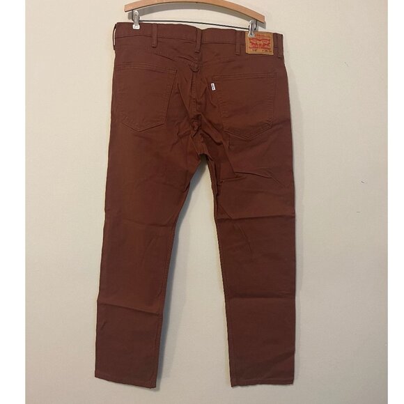 Levi's lightly-worn 502 brown regular taper fit stretch twill pants - Picture 2 of 4